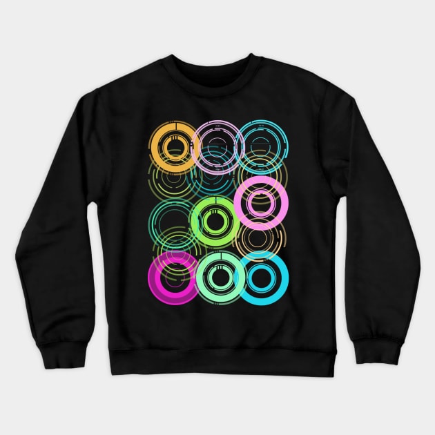 Vinyl Record Pop Art Collector Retro Funky Records Vintage Style EDM Hip Hop Producer Crewneck Sweatshirt by Shayna